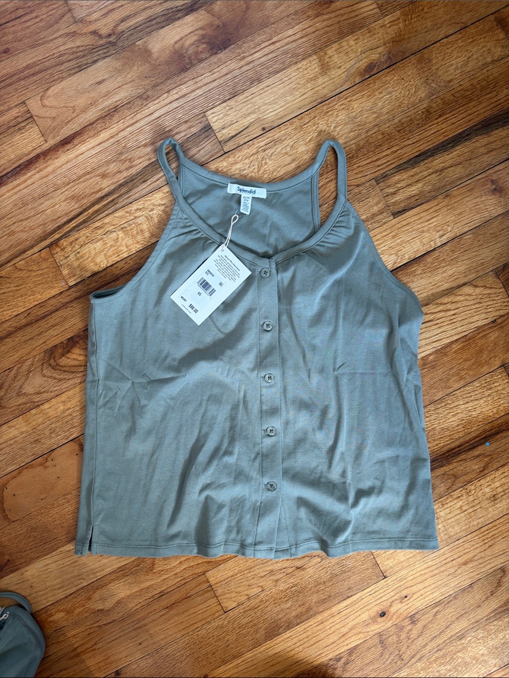 Splendid Sage Green Button-Front Camisole